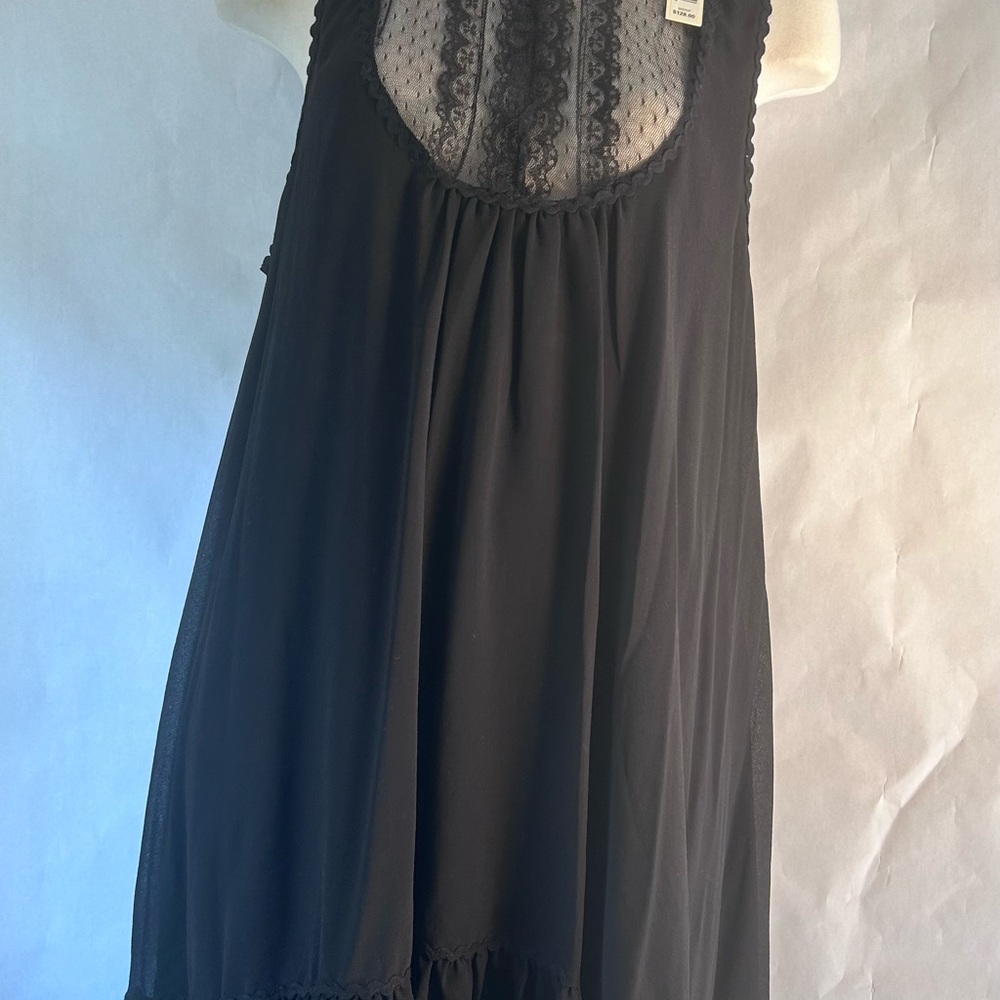 Max Studio: A-line. Sleeveless, lace-inset dress.  Black.  New with tags